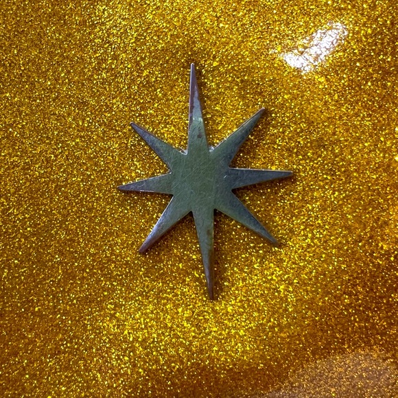 VTG Lux De Ville Gold Glitter Patent Kiss Lock Bowler Clutch Purse Bag Y2K - Picture 7 of 8